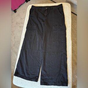 American Eagle High Rise Baggy Wide Leg Jean Black-size 16
